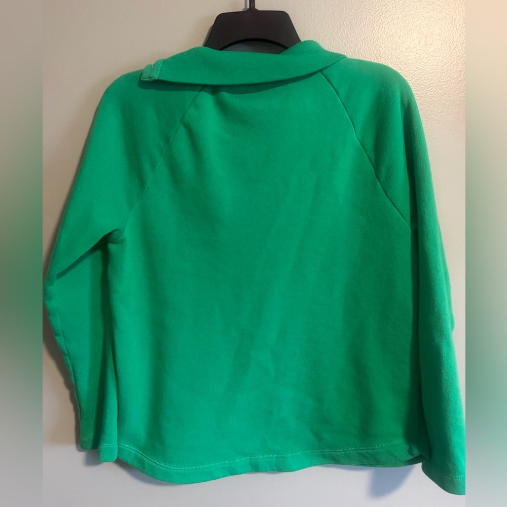 J. Crew Green Long sleeve Cowl neck Pullover w/ plaid trim button detail size S - Picture 6 of 8